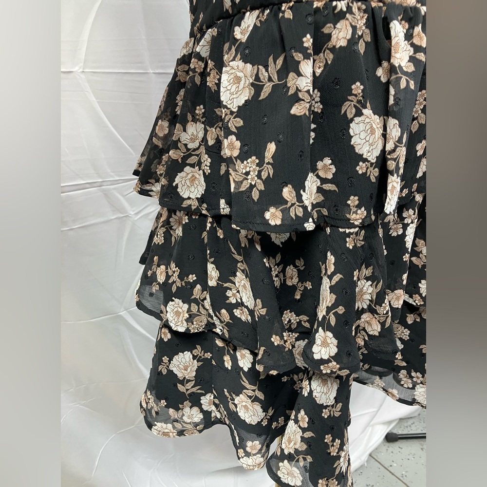 Altar’d State Long Sleeve‎ Floral Mini Dress Black New Girls Large Boho Flowy - Picture 5 of 9